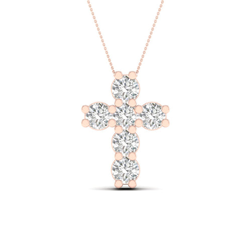 1 Ctw Teensy Cross Lab Grown Fashion Pendant