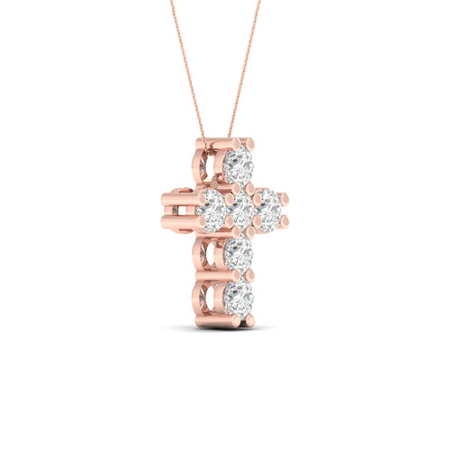 1 Ctw Teensy Cross Lab Grown Fashion Pendant