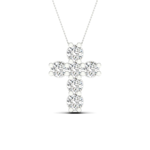 1 Ctw Teensy Cross Lab Grown Fashion Pendant