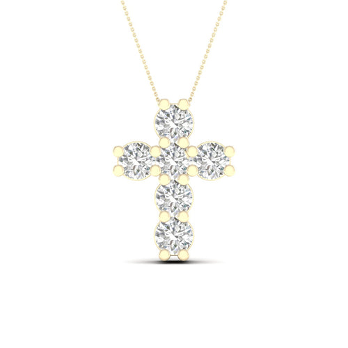 1 Ctw Teensy Cross Lab Grown Fashion Pendant