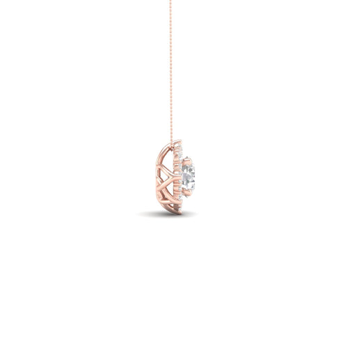 1 ctw Floral Lab Grown Halo Pendant