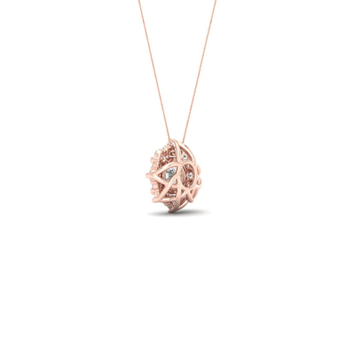 1 ctw Floral Lab Grown Halo Pendant
