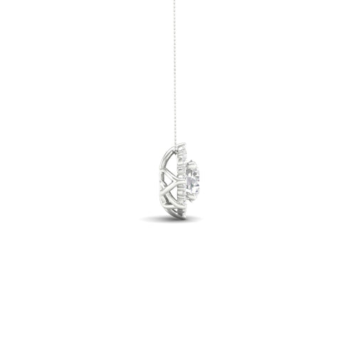 1 ctw Floral Lab Grown Halo Pendant