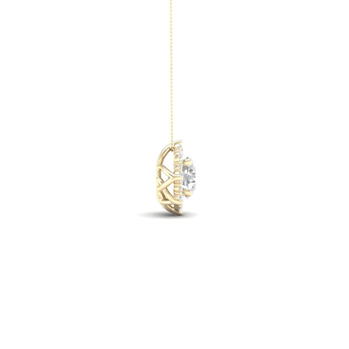 1 ctw Floral Lab Grown Halo Pendant
