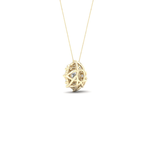 1 ctw Floral Lab Grown Halo Pendant