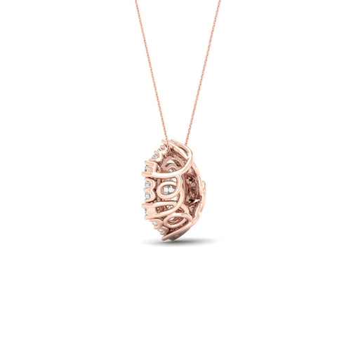 1/2 ctw Oval Hexagonal Lab Grown Halo Pendant