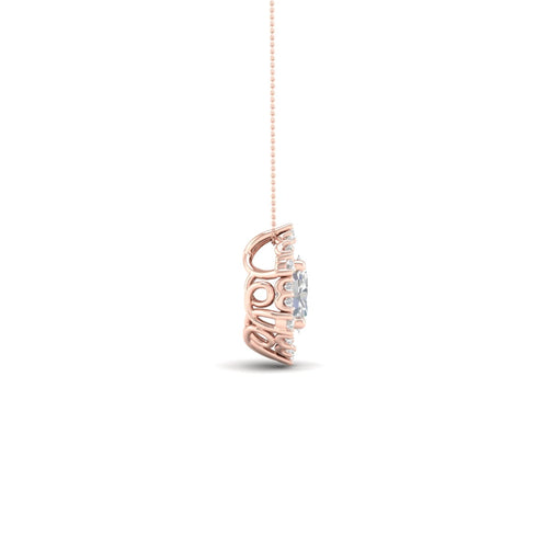 1/2 ctw Oval Hexagonal Lab Grown Halo Pendant