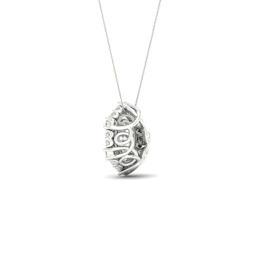 1/2 ctw Oval Hexagonal Lab Grown Halo Pendant