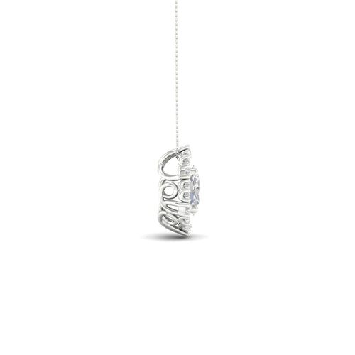 1/2 ctw Oval Hexagonal Lab Grown Halo Pendant