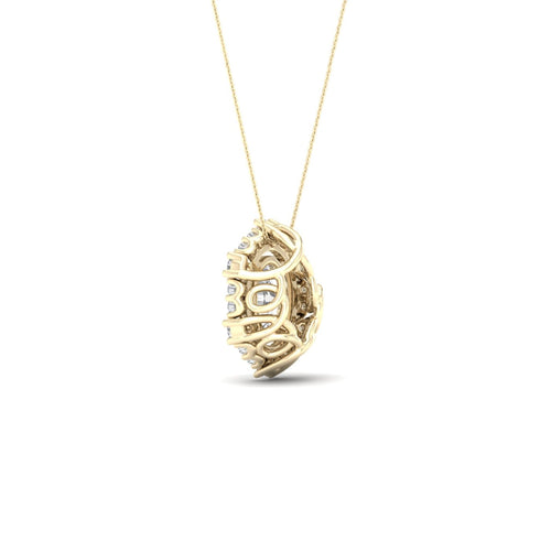 1/2 ctw Oval Hexagonal Lab Grown Halo Pendant