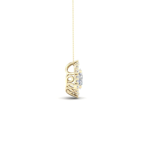 1/2 ctw Oval Hexagonal Lab Grown Halo Pendant