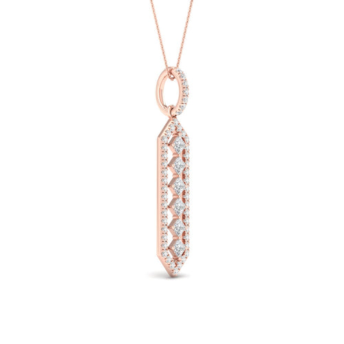 1/2 Ctw Geometric Floating Princess Lab Grown Fashion Pendant