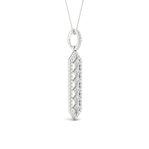 1/2 Ctw Geometric Floating Princess Lab Grown Fashion Pendant