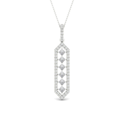 1/2 Ctw Geometric Floating Princess Lab Grown Fashion Pendant