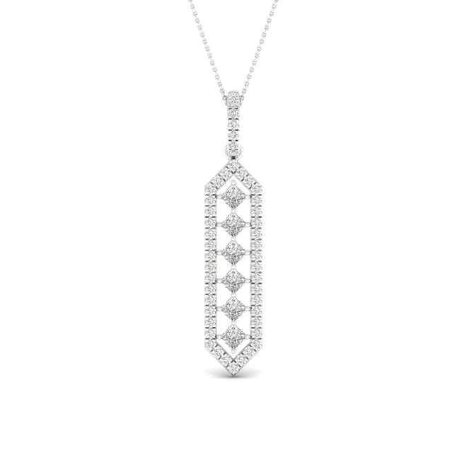1/2 Ctw Geometric Floating Princess Fashion Pendant