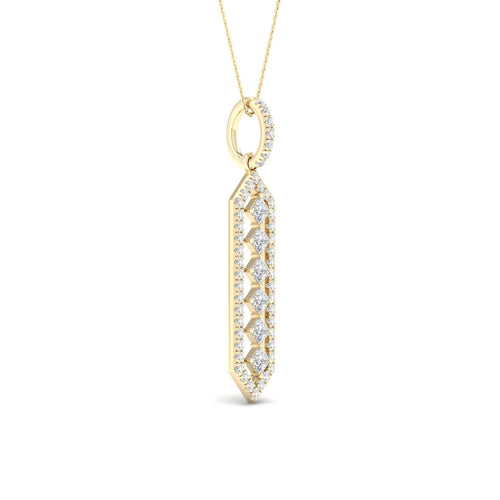 1/2 Ctw Geometric Floating Princess Lab Grown Fashion Pendant