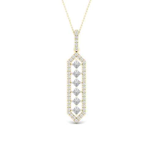 1/2 Ctw Geometric Floating Princess Lab Grown Fashion Pendant