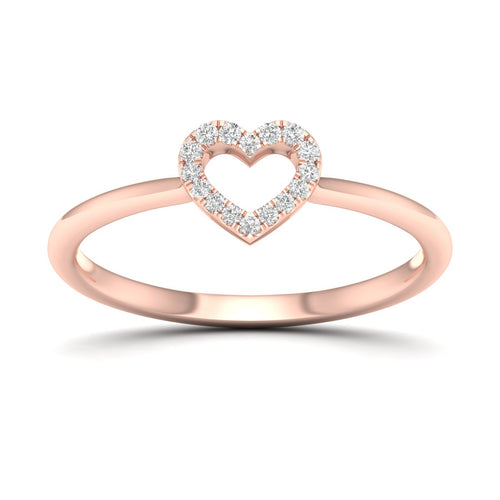 0.065 Ctw Minimalist Heart Lab Grown Fashion Ring