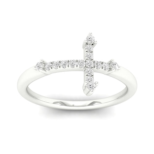 1/10 Ctw Minimalist Cross Fashion Ring