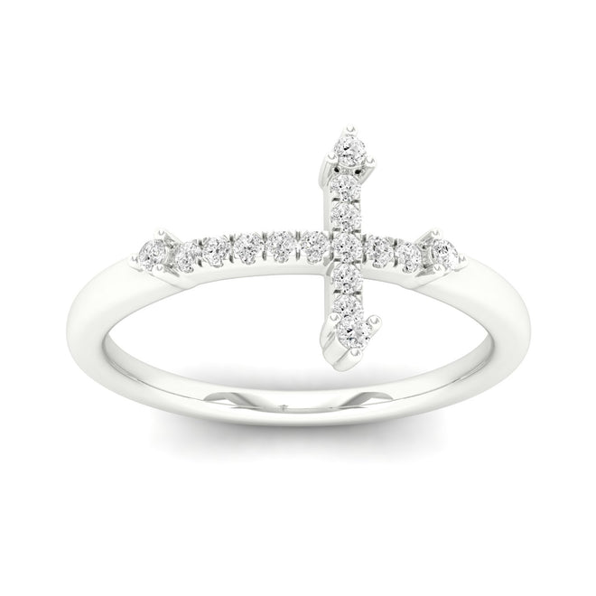 1/10 Ctw Minimalist Cross Fashion Ring