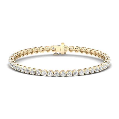 5 ctw Four Prong Round Lab Grown Classic Tennis Bracelet