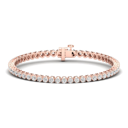 4 ctw Four Prong Round Lab Grown Classic Tennis Bracelet