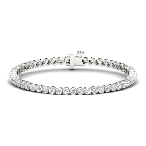 4 ctw Four Prong Round Lab Grown Classic Tennis Bracelet