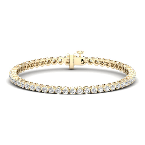 4 ctw Four Prong Round Lab Grown Classic Tennis Bracelet