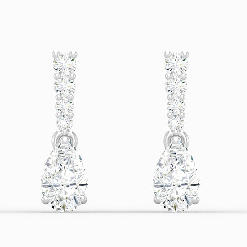 2 1/3 ctw Pear Drop Lab Grown Fashion Earring