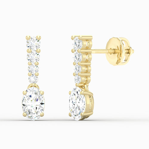 1 3/4 ctw Oval Drop Lab Grown Fashion Earring