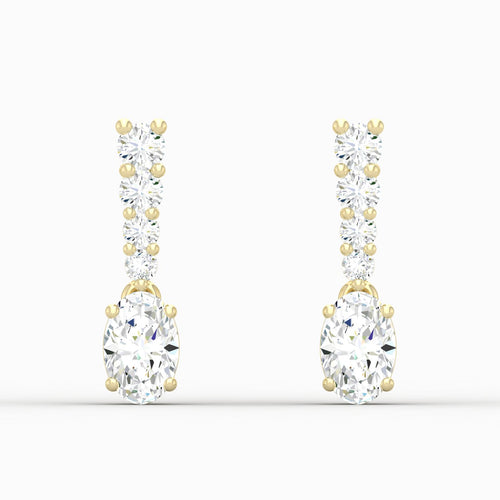 1 3/4 ctw Oval Drop Lab Grown Fashion Earring
