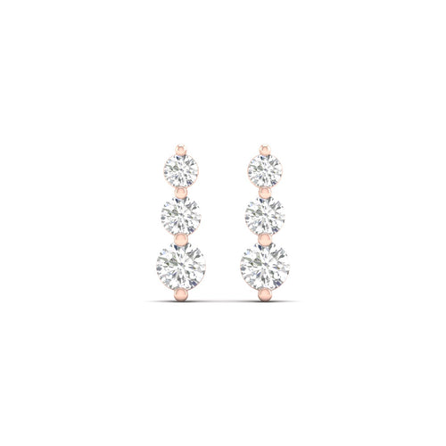 1.00 Ctw Trinal Lab Grown Fashion Earring