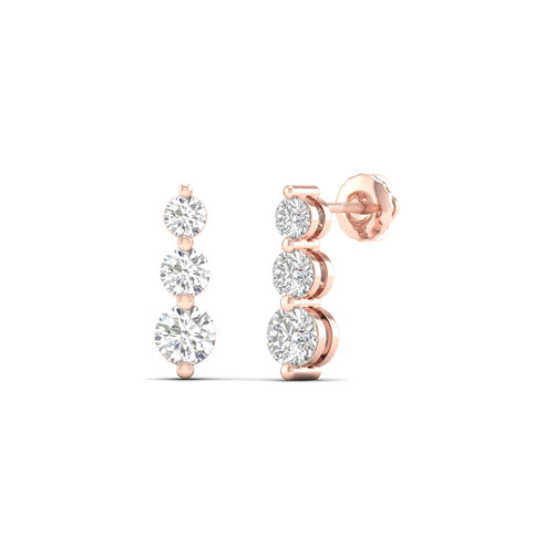 1.00 Ctw Trinal Lab Grown Fashion Earring