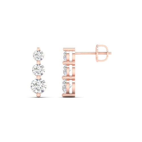 1.00 Ctw Trinal Lab Grown Fashion Earring