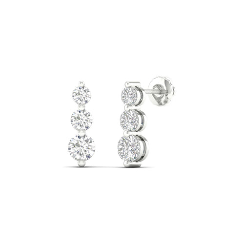 1.00 Ctw Trinal Lab Grown Fashion Earring