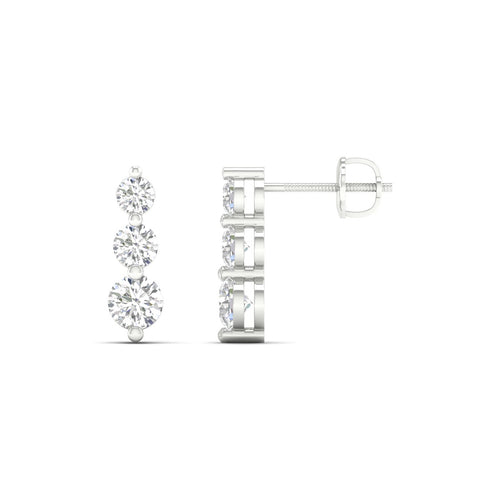 1.00 Ctw Trinal Lab Grown Fashion Earring