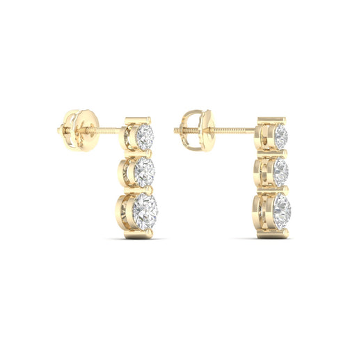 1.00 Ctw Trinal Lab Grown Fashion Earring