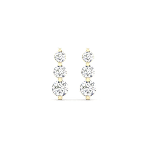 1.00 Ctw Trinal Lab Grown Fashion Earring