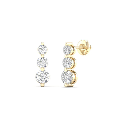 1.00 Ctw Trinal Lab Grown Fashion Earring
