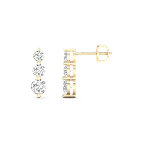 1.00 Ctw Trinal Lab Grown Fashion Earring