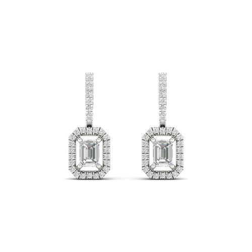 1 1/4 Ctw Emerald Cut Lab Grown Drop Fashion Earring