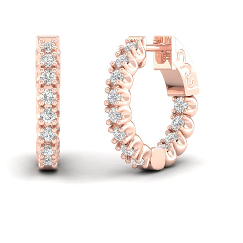 1 ctw Classic Round Inside Out Lab Grown Diamond Hoop