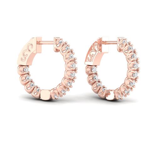 1 ctw Classic Round Inside Out Lab Grown Diamond Hoop