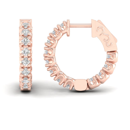 1 ctw Classic Round Inside Out Lab Grown Diamond Hoop