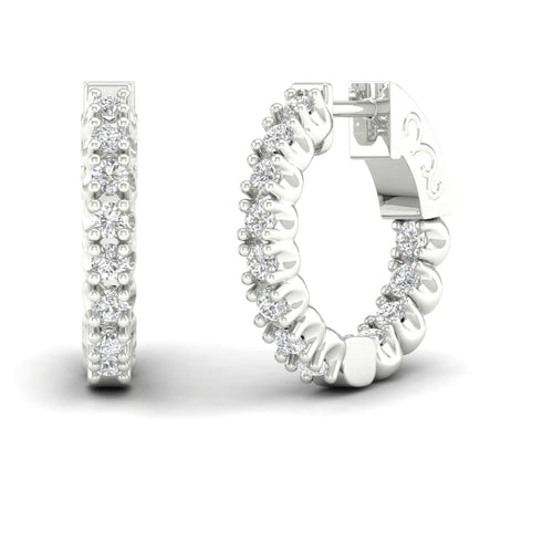 1 ctw Classic Round Inside Out Lab Grown Diamond Hoop