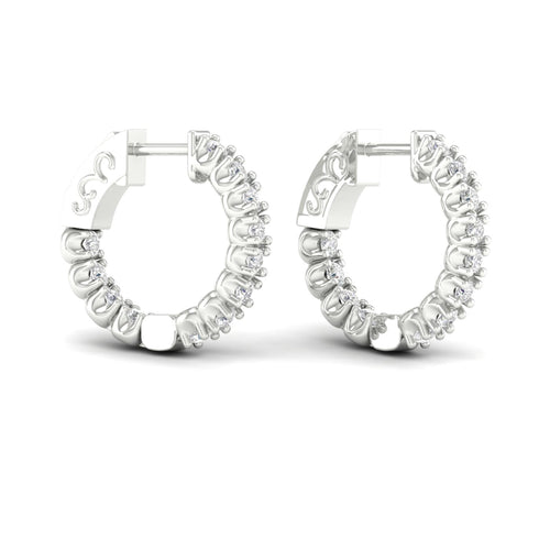 1 ctw Classic Round Inside Out Lab Grown Diamond Hoop
