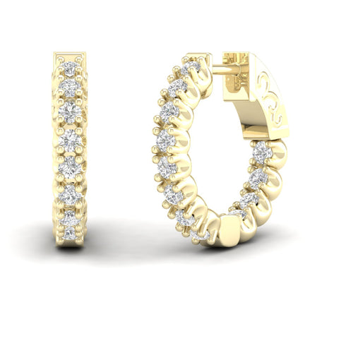 1 ctw Classic Round Inside Out Lab Grown Diamond Hoop