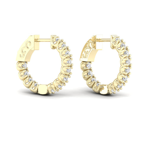 1 ctw Classic Round Inside Out Lab Grown Diamond Hoop