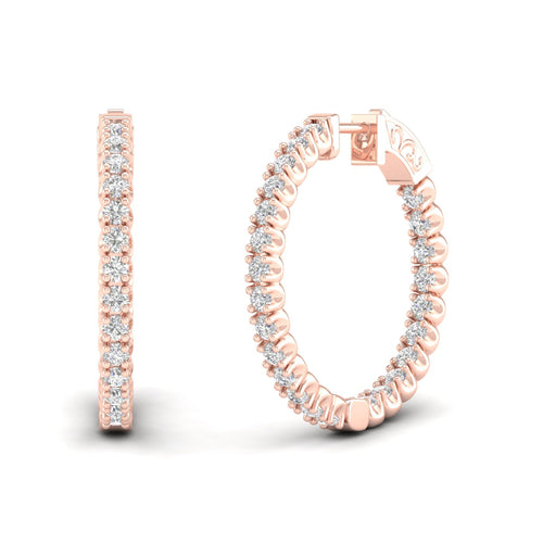 2 ctw Classic Round Inside Out Lab Grown Diamond Hoop