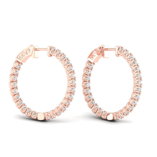 2 ctw Classic Round Inside Out Lab Grown Diamond Hoop
